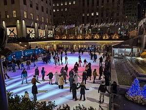 ice skating in Rockefeller Center